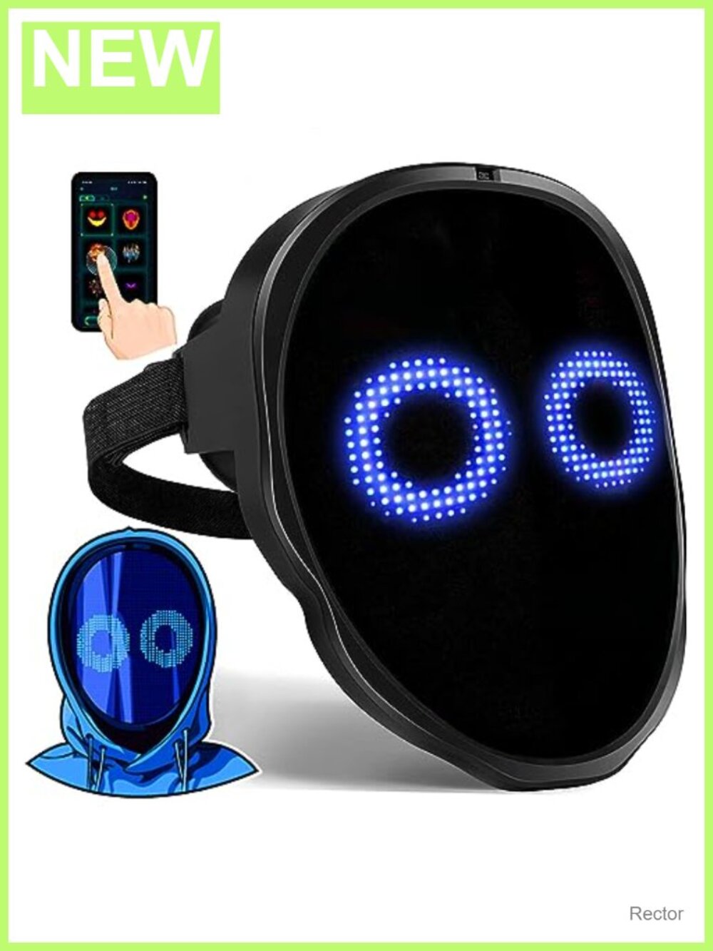 LED Gesture Sensing Mask with App Control & DIY Customizable
